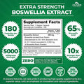 Zazzee Extra Strength Boswellia 10:1 Extract, 5000 Mg Strength, 65% Boswellic Acid, 180 Vegan Capsules, 6 Month Supply, Concentra
