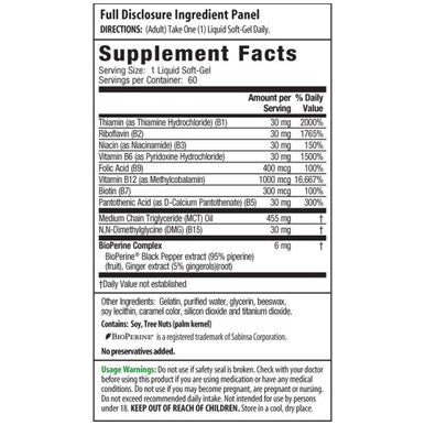 Irwin Naturals Mega B-Complex Vitamin B With Quick Energy Mct'S (60 Softgels) Bundle With A Lumintrail Pill Case