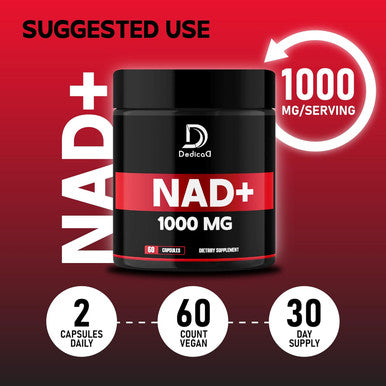 Nad+ Supplement 1000 Mg - Pure Nad Supplement - Energy And Dna Repair, Aging Defense, Brain Function - 60 Capsules