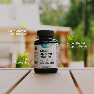 Snap Supplements Mens Multivitamins Daily Vitamins Minerals for Men Vitamin D B12 Zinc Herbs Vitamin C for Energy Immune Support Multivitamin for Men 60 Capsules