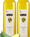 Tonnelli Premium Cold Pressed Naturally Refined Avocado Oil, 1 Liter (2 Pack) | High Smoke Point 520F | Product of Spain | Certified Kosher (including Passover)