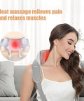 6D Kneading Neck Massager, Cordless Electric, Heat, Adjustable Strap, 2.2Lb, For Shoulder, Back, Deep Tissue, Relief Pain & Stress