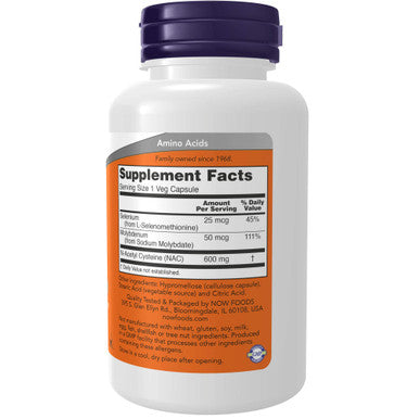 Now Food NAC, (N-Acetyl Cysteine), 600 mg, 100 Veggie Caps
