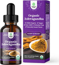 Natures Craft USDA Organic Ashwagandha Liquid Drops - Vegan Liquid Ashwagandha Root Extract for Energy Stress and Mood Support - Tasty Adaptogenic Pure Ashwagandha Tincture for Adults & Kids Non-GMO & Alcohol