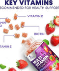 Multivitamin Gummies For Adults With 13 Vitamins And Minerals, Daily Gummy Vitamin For Women & Men, Immune Health Support Supplement With Vitamins A, C, D, E, B-6, B-12, Zinc, Berry - 120 Gummies