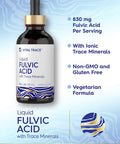 Carlyle Fulvic Acid Drops 4 fl oz | Liquid Trace Minerals | Ionic Supplement | Vegetarian Non-GMO & Gluten | by Vital Trace