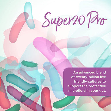 Healthspan Super20 Probiotic (60 Capsules) | Blend of 20 Billion Live Cultures from Five Strains | Promotes Friendly Gut Bacteria for Gut Health | Long Shelf Life and Lactose Free | Vegan