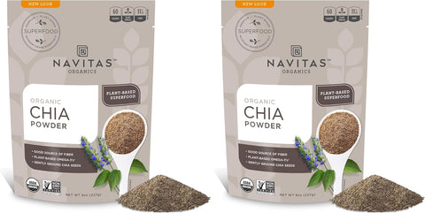 Navitas Organics Chia Seeds Ã¢â‚¬â€œ For Chia Pudding, Smoothies, Baking, Salads & More Ã¢â‚¬â€œ Omega 3, Fiber, Minerals - USDA Organic, Non GMO, Kosher, Gluten Free, Keto (8oz. Bag, 8 Servings)