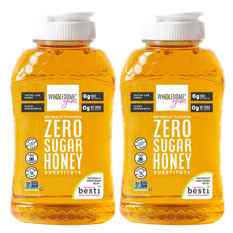 Wholesome Yum Zero Sugar Honey Substitute (Keto) - Natural Sugar Free Honey Alternative With Monk Fruit & Allulose - Zero Net Carbs, Non GMO, Gluten Free, No Aftertaste (11 oz)