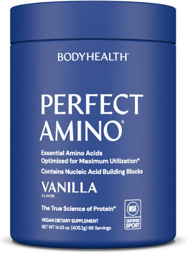 BodyHealth PerfectAmino Powder - BCAA and EAA Powder for Pre and Post Workout - Amino Acid Energy Drink for Men and Women to Support Lean Muscle and Recovery