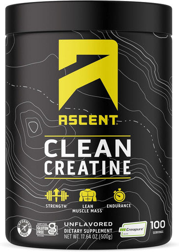 Ascent Clean Creatine Monohydrate Powder 5G Per Serving Creapure Creatine Supplement Unflavored 100 Servings