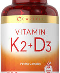 Carlyle Vitamin K2 And D3 Supplement | 300 Softgels | 200Mcg K2 Mk7 & 250Mcg D3 | Non-Gmo, Gluten Free