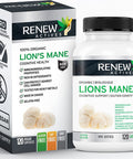 Renew Actives Organic Lions Mane Mushroom Supplement - 40% Polysaccharides, Immune Wellness & Rich In Antioxidant - 120 Capsules