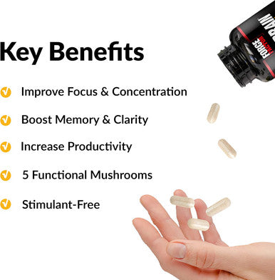 Force Factor Forebrain Focus Brain Booster Brain Supplement to Boost Clarity & Concentration Improve Memory & Sharpness & Productivity Nootropic Brain Support Supplement 120 Capsules Black