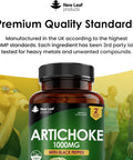 Artichoke Extract Tablets - 120 High Strength Artichoke Extract Tablets Enriched With Black Pepper - Artichoke Supplements No Inulin Or Leaf Fibre - 5% Cynarin - 1000Mg Artichoke Extract Made In Uk