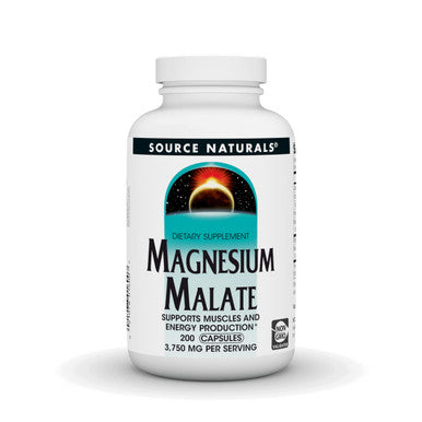 Source s Magnesium Malate, Magnesium Malic Supplement, Non GMO, 3750 MG - 200 Capsules