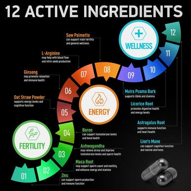 Fertility Supplements For Men - Advanced Fertility Blend For Men With Zinc, Maca, Ashwagandha, L-Arginine - Conception Fertility Prenatal Vitamins And Male Fertility Support Supplement - 120 Pills