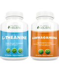Purely Holistic L-Theanine 200Mg + Organic Ashwagandha 1300Mg & Black Pepper - Vegan Bundle - 360 Capsules - Made In Usa
