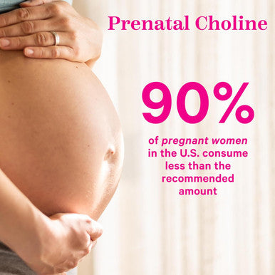 Pink Stork Choline - 550 mg Choline Bitartrate from VitaCholine for Pregnant + Postpartum Moms - Prenatal Vitamin for Fetal Cognitive Health + Breast Milk Quality - 1 Capsule Daily 30 Count