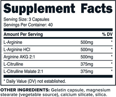 Primaforce Nitric Oxide Booster (2250mg 120 Capsules) - 40 Servings of Our Nitric Oxide Boosting Blend for Pre-Workout and Post-Workout