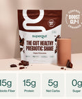 Supergut Prebiotic Shakes | Meal Replacement | Boost GLP-1 | High Protein and Fiber | No Added Sugar | Keto Food Meal Snack (Vegan Chocolate 14 servings)