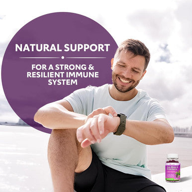 2 Pack Elderberry & Sea Moss Gummies, With Vitamin C, Bladderwrack, Burdock, Echinacea, Immune Support For Women, Men, Adults & Kids, Blueberry Flavor 120Ct