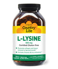Country Life L-Lysine 500Mg With B-6 Supports Immune Health Promotes Collagen Renewal In Lips And Mouth 250 Vegan Capsules Certified Gluten Free Certified Vegan