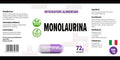 Hepatica Monolaurin 500Mg 120 Vegan Capsules, 3Rd Party Lab Tested, High Strength Supplement, Gluten And Gmo