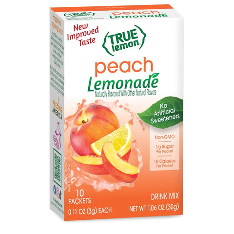 True Citrus TRUE LEMON Original Lemonade Drink Mix No Artificial Sweeteners Low Calorie Water Flavor Packets & Water Enhancer with Stevia 30 Count (Pack of 1)