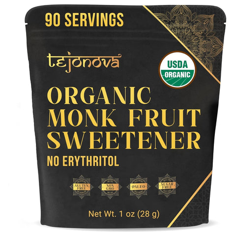 Organic Monk Fruit Powder, Pure Monk Fruit Sweetener No Erythritol, Monkfruit Sweetener Pure Goodness, Monk Fruit Sugar Susbtitute, Monk Fruit Extract Powder, 4.5oz 413 servings.