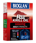 Bioglan Red Krill Oil Max Strength 1000 mg, high in Omega-3 Fish Oil, EPA & DHA help to support your Heart, Eye and Brain health, one month supply 30 capsules