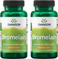 Swanson Maximum Strength Bromelain 1200 Gdu 500 Milligrams 60 Veg Capsules Enzyme (2 Pack)