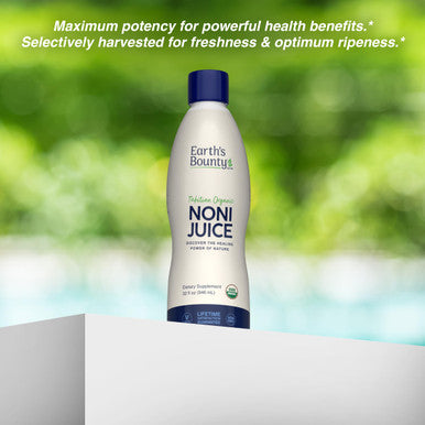 Earth's Bounty Tahitian Organic Noni Juice - 32 fl.oz - 100% Pure Natural Immune & Joint Support - Organic Kosher Noni Juice - No Additives