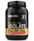 Optimum Nutrition On Gold Standard 100% Isolate Pure Whey Protein Naturally Occurring Bcaas And Glutamine Pre And Post Workout Strawberry Flavour 31 Servings 930 G