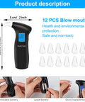 Haptique Breathalyzer With Lcd Digital Display Portable Tester For Alcohol Includes 12 Mouthpieces(Blue)