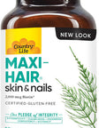 Country Life Maxi-Hair Supplement - 2000Mcg Biotin & Vitamins For Hair, Skin & Nails - Certified Gluten-& Vegetarian - Supports Hair Growth, 90 Tablets