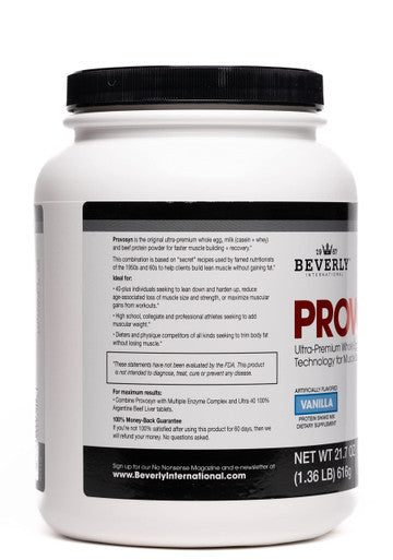 PROVOSYN. The Original Ultra-Premium Whole Egg Milk (Casein + Whey) and Beef Protein Powder. Fast Muscle Building + Recovery Perfect for Hard Gainers Vanilla Flavor 616 g The Mature Users Protein