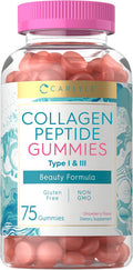 Carlyle Collagen Gummies | Strawberry Flavor Beauty Supplement | Hydrolyzed Collagen Peptides for Women & Men | Type 1 & 3 | Non-GMO Gluten
