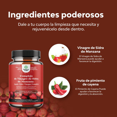 Natures Craft C psulas de Vinagre de Sidra de Manzana para la Perdida de Peso ACV Suplemento Natural Quemagrasa Extra Potente Detox Puro para apoyar a la Digesi n