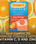 Emergen-C Immune+ Vitamin C 1000mg Powder, Plus Vitamin D And Zinc (30 Count, Super Orange Flavor, 1 Month Supply), Immune Support Dietary Supplement Fizzy Drink Mix, Antioxidants & Electrolytes