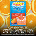 Emergen-C Immune+ Vitamin C 1000mg Powder, Plus Vitamin D And Zinc (30 Count, Super Orange Flavor, 1 Month Supply), Immune Support Dietary Supplement Fizzy Drink Mix, Antioxidants & Electrolytes