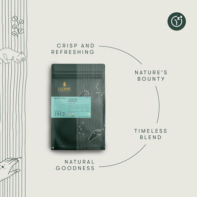 Luxmi Darjeeling Whole Leaf Green Tea Tokyo Blend from Tea Estate - India TASTING NOTES: Delicate & fresh earthy with hints of rice corn 250 Grams