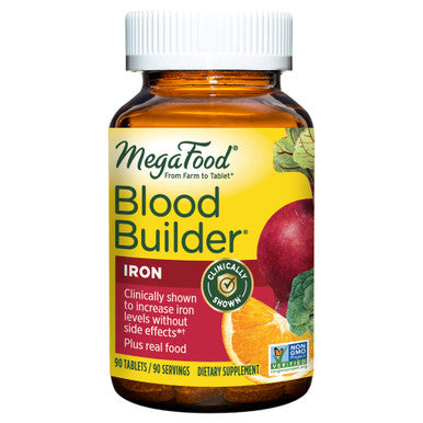 MegaFood Blood Builder - Iron Supplement Clinically Shown To Increase Iron Levels Without - Iron Supplement For Women With Vitamin C Vitamin B12 And Folic Acid - Vegan - 90 Tabs