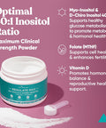 Eu Natural Regulate MAX Myo-Inositol & D-Chiro Inositol Supplement Powder for Women with Vitamin D & Folate PCOS Nutritional Support Hormone Balance & Fertility Support Unflavored 60 Servings