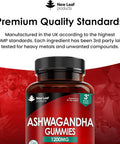 Ashwagandha Gummies 1200Mg 3 Months Supply High Strength 5% Withanolides - Real Fruit Juice, No Artificial Colours Or Flavours Pure Ashwagandha Root Extract, Gluten , Uk Made By Leaf