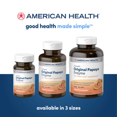 American Health Original Papaya Enzyme Chewable Tablets - Promotes Nutrient Absorption And Helps Digestion - Gluten-Free, Vegetarian - 600 Count, 200 Total Servings