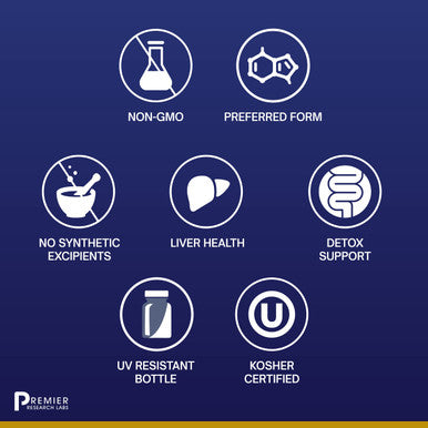 Premier Research Labs Glutathione Complex - Supports Natural Detoxification, Liver & Immune Health - Contains Turmeric, Reishi