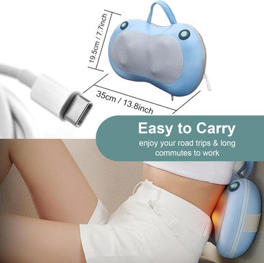 Gifts For Women - Neck Massager For Deep Tissue,Shiatsu Back And Neck Massager Deep Tissue With Heat,Electric Massage Pillow,White Elephant Gifts For Adults(Blue)