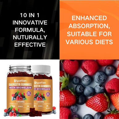 Quercetin - Quercetin With Bromelain, Zinc & Vitamin C - Quercetin 1000Mg Supplement For Immune System Support - Pure Quercetin For Kids And Adults - Non-Gmo 60 Count Quercetin