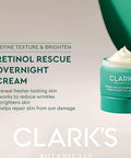 Clark's Botanicals Retinol Rescue Overnight Cream: Time-Release Retinol Cream to Refine Texture & Brighten Skin with Vitamin C + E, Red Clover & Jasmine Extract (1.69 Ounce (Pack of 1))